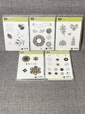 NEW Lot of 5 STAMPIN UP Rubber Cling Stamps Collection